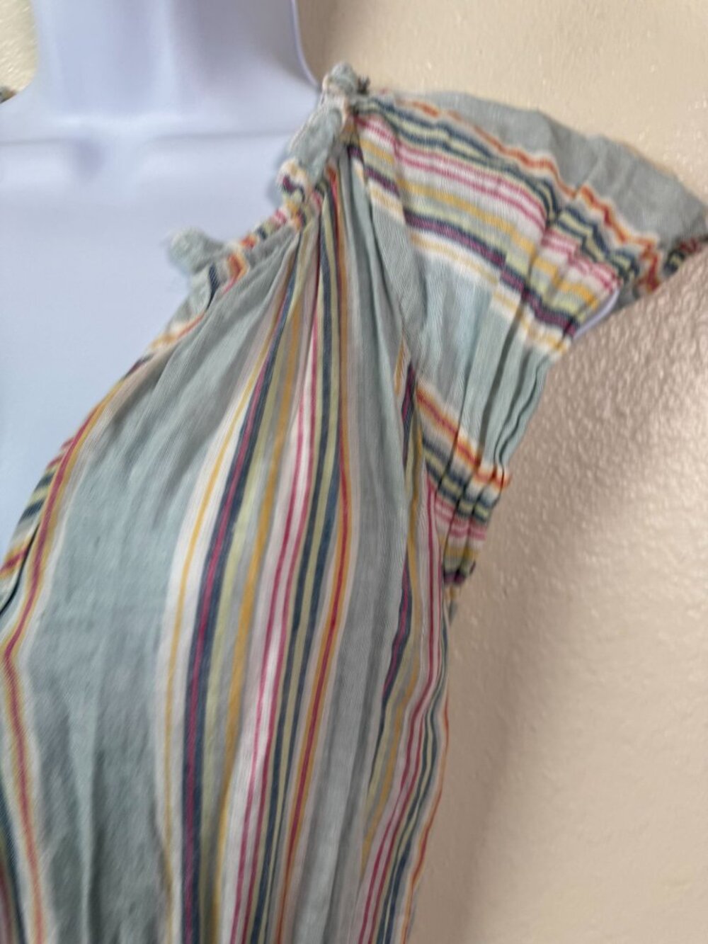 Rails Amelia Sage Harbour Stripe Tiered Midi Dress Linen Blend Size Small Green - Picture 12 of 16